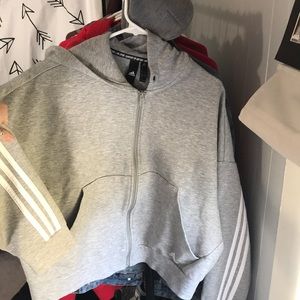 Adidas cropped zip up hoodie